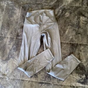 Crz yoga grey faux leather leggings.